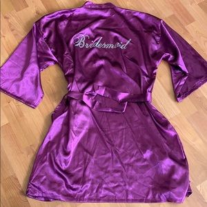 Bridesmaid silky robe xl purple lavender